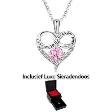 Swarovski Roze Infinity Hart Ketting 45 cm beschikbaar voor biedingen