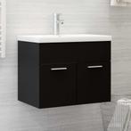 vidaXL Wastafelkast 60x38,5x46 cm bewerkt hout zwart, Huis en Inrichting, Verzenden, Nieuw, Minder dan 100 cm