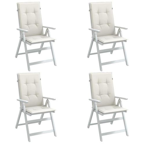 vidaXL Stoelkussens 4 st hoge rug 120x50x4 cm stof gemêleerd, Huis en Inrichting, Woonaccessoires | Kussens, Nieuw, Verzenden