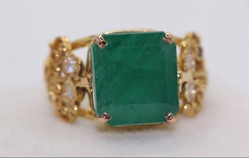 Zonder Minimumprijs - Ring - 18 karaat Geel goud Smaragd -, Sieraden, Tassen en Uiterlijk, Ringen
