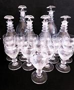 Karaf (22) - Glas, randig, Antiek en Kunst, Antiek | Glas en Kristal