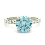 Zonder Minimumprijs - Ring Platina - 2.53ct. tw. Blauw, Sieraden, Tassen en Uiterlijk, Ringen, Nieuw