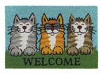 Kokos Deurmat Welcome Cats 40x60cm, Tuin en Terras, Deurmatten, Nieuw, Verzenden