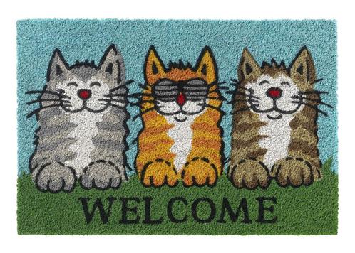 Kokos Deurmat Welcome Cats 40x60cm, Tuin en Terras, Deurmatten, Verzenden