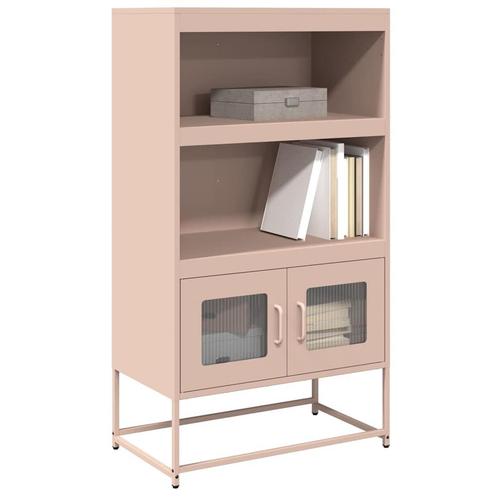 vidaXL buffetkast 68x39x123 cm staal roze, Huis en Inrichting, Kasten | Buffetkasten, Nieuw, Metaal, Verzenden