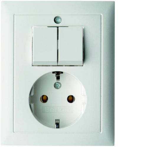 Hager Berker S1-serie wandcontactdoos met afdekplaat -, Doe-het-zelf en Verbouw, Elektra en Kabels, Overige typen, Nieuw, Verzenden