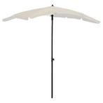 vidaXL Parasol met paal 200x130 cm zandkleurig, Verzenden, Nieuw, 2 tot 3 meter