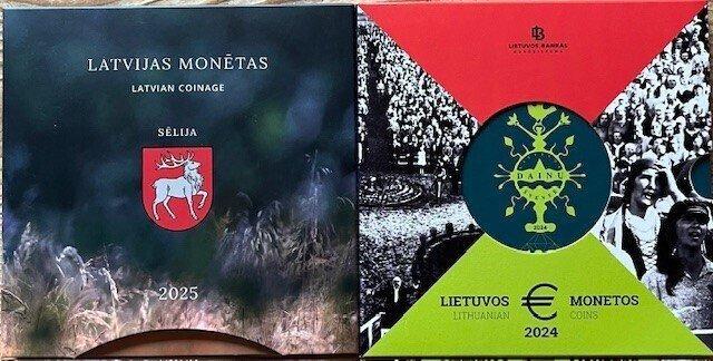 Letland, Litouwen. Year Set (BU) 2024/2025 (2 sets) (Zonder, Postzegels en Munten, Munten | Europa | Euromunten
