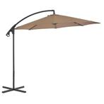 vidaXL Zweefparasol met stalen paal 300 cm taupe, Verzenden, Nieuw, 1 tot 2 meter, Zweefparasol