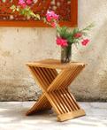Design Bamboe klapstoel - Bijzettafel - Inklapbaar - Krukje