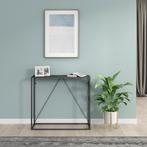 [en.casa] Console tafel Austevoll 90x30x80 cm staal zwart, Huis en Inrichting, Verzenden, Nieuw