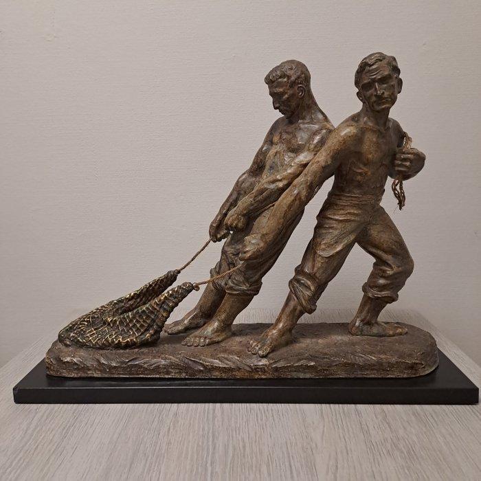 carli& freres - G.Carli(1873-1927) - sculptuur, 2 vissers -, Antiek en Kunst, Kunst | Designobjecten