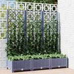 vidaXL Plantenbak met latwerk 120x40x121,5 cm polypropeen, Verzenden, Nieuw, Kunststof, 100 cm of meer