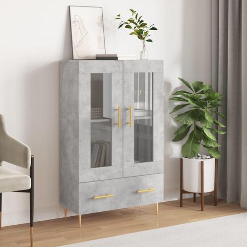 vidaXL buffetkast 69,5x31x115 cm bewerkt hout betongrijs, Huis en Inrichting, Kasten | Buffetkasten, 25 tot 50 cm, Nieuw, Overige houtsoorten