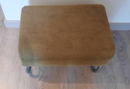 Voetenbank - Metaal, Textiel - Vintage krukje, Antiek en Kunst, Kunst | Designobjecten