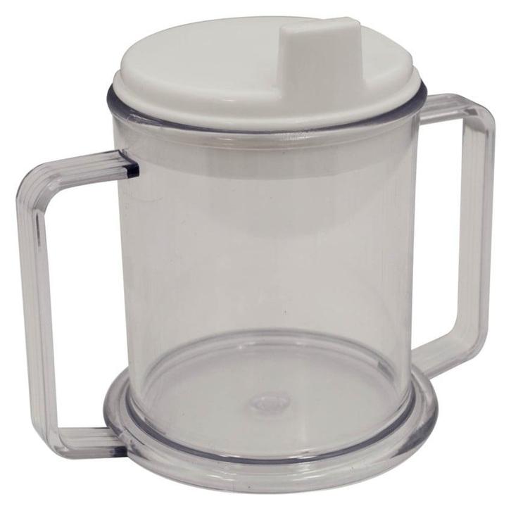 Drinkbeker met 2 handvatten, deksel en tuitje, Diversen, Verpleegmiddelen, Ophalen of Verzenden