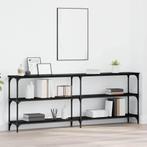 vidaXL Console Tafel met plank met opslag Zwart eiken 200 x, Huis en Inrichting, Tafels | Bijzettafels, Verzenden, Nieuw, 60 cm of meer