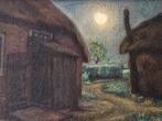 Hendricus IJkelenstam (1897-1993) - Boerderij bij nacht, Antiek en Kunst, Kunst | Schilderijen | Klassiek