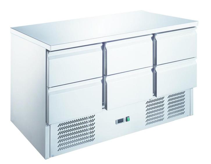 Q-Gastro RVS Koelwerkbank 6 lades (NIEUW), Zakelijke goederen, Horeca | Keukenapparatuur, Ophalen of Verzenden