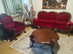 Zitgroep (3) - Hout, Fluweel - Bank, stoel en salontafel, Antiek en Kunst