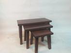 Bijzettafel (3) - Eik - Set van bijzet tafeltjes, Antiek en Kunst, Antiek | Wandborden en Tegels