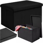 Ruhhy Zwarte Fluwelen Poef 60×30×30 cm – Comfort & Stijl, Huis en Inrichting, Woonaccessoires | Kapstokken, Ophalen of Verzenden