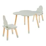 Kindertafelset Epim met 2 kinderstoelen wolkdesign mintgroen, Verzenden, Nieuw