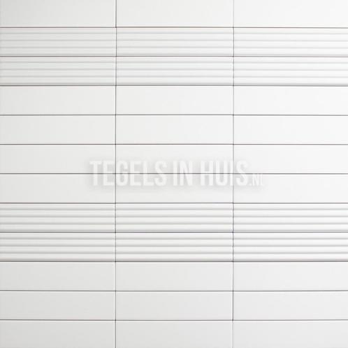 Wandtegel costa nova decor ribbel onda wit mat 5x20, Doe-het-zelf en Verbouw, Tegels, Wandtegels, Nieuw, 10 m² of meer, Keramiek