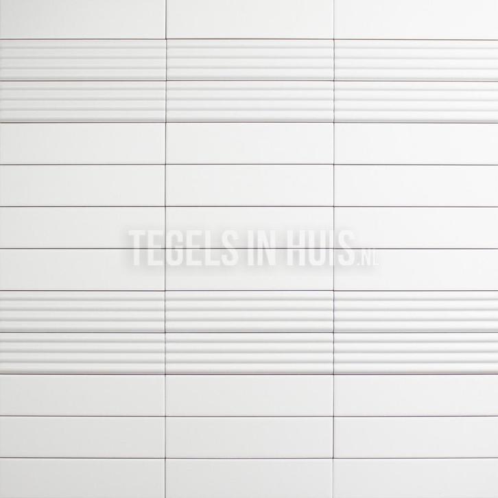 Wandtegel costa nova decor ribbel onda wit mat 5x20, Doe-het-zelf en Verbouw, Tegels, Wandtegels, Nieuw, 10 m² of meer, Keramiek