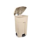 Verrijdbare container met pedaal 125 ltr - creme, Verzenden, Nieuw