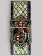 Antiek Glas-in-loodraam - “Angelus Custos” Church Belgium -