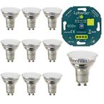 Set van 10 Lybardo LED spots GU10 + Lybardo LED eco+ dimmer, Verzenden, Overige typen, Nieuw, Bajonetsluiting