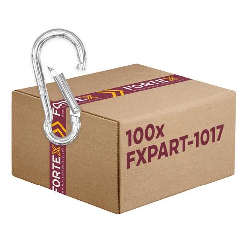 100x FORTEX Karabijnhaak 5x50mm WLL 50 kg verzinkt DIN 5299, Muziek en Instrumenten, Licht en Laser, Verzenden