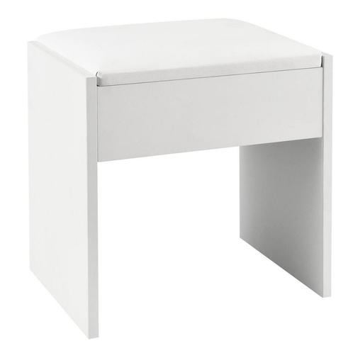 Houten Kaptafelkruk / Kruk Melly - Wit - 40 x 30 x 43 cm, Huis en Inrichting, Krukjes, Nieuw, Verzenden