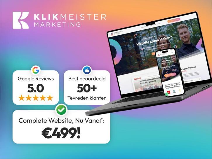 Complete Website Nu €499! | 65+ Reviews: 5.0 op Google!, Diensten en Vakmensen, Webdesigners en Hosting, Domeinregistratie, Webdesign