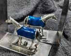 Boekensteunen - Legering, Metaal - Reggilibro met paarden, Antiek en Kunst, Curiosa en Brocante