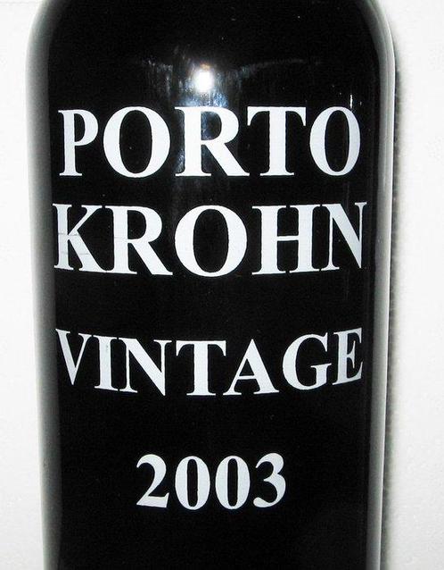2003 Krohn - Vintage Port - Douro - 3 Flessen (0.75 liter), Verzamelen, Wijnen
