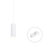 Design hanglamp wit incl. rail adapter 1-fase - Iconic Tubo, Nieuw, Metaal of Aluminium, Modern