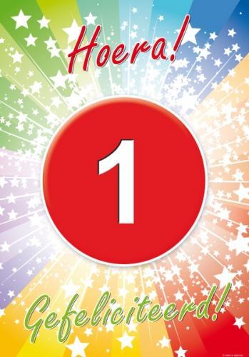 1 jaar verjaardag poster - 1 jaar versiering, Hobby en Vrije tijd, Feestartikelen, Ophalen of Verzenden