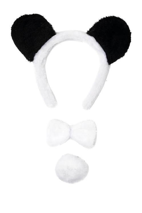 Panda Haarband Oren Strik Staart Diadeem Set Zwart Wit Zacht, Kleding | Dames, Carnavalskleding en Feestkleding, Accessoires, Nieuw