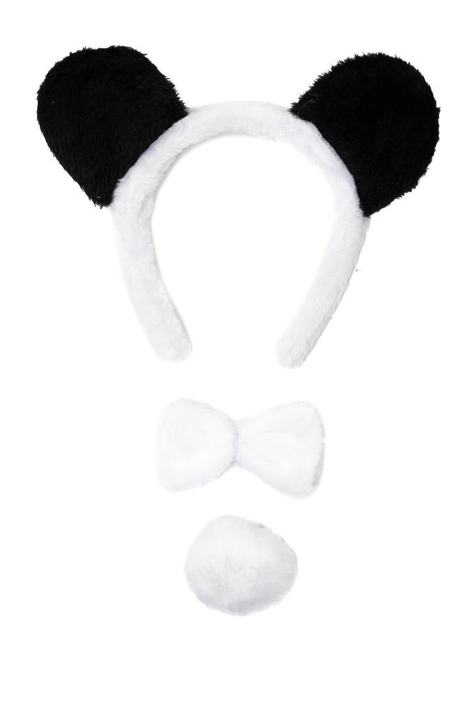 Panda Haarband Oren Strik Staart Diadeem Set Zwart Wit Zacht, Kleding | Dames, Carnavalskleding en Feestkleding, Accessoires, Nieuw