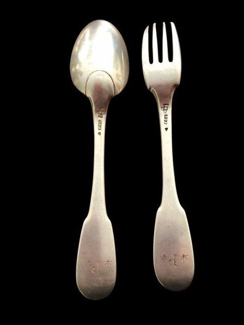 Bestekset (2) - .950 zilver, Antiek en Kunst, Antiek | Goud en Zilver