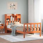 vidaXL Bed met boekenkast zonder matras grenenhout wasbruin, Huis en Inrichting, Slaapkamer | Bedden, 100 cm, Eenpersoons, Bruin