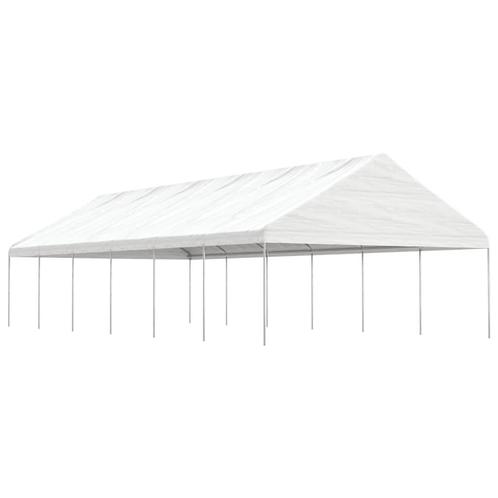 vidaXL Prieel met dak 13,38x5,88x3,75 m polyetheen wit, Tuin en Terras, Partytenten, Nieuw, Verzenden