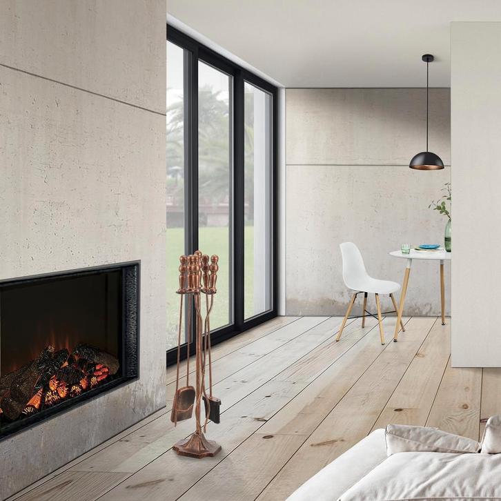 [en.casa] Hardset 5-delig Dovre 80x17,5 cm met gereedschap b, Tuin en Terras, Haardhout, Verzenden