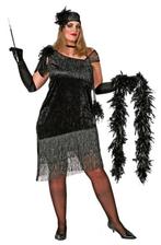 Zwarte Charleston Jurk Grote Maten, Kleding | Dames, Carnavalskleding en Feestkleding, Ophalen of Verzenden, Nieuw