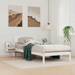 vidaXL Bedframe met nachttafels met hoofdeinde Wit Massief, Huis en Inrichting, Verzenden, Nieuw, Wit, Hout