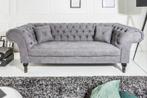 Chesterfield Design 3-zits loungebank PARIS 225cm grijs, Huis en Inrichting, Nieuw, Ophalen of Verzenden