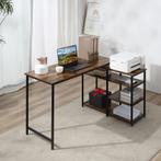 TRUUSK Hoekbureau L-vorm PC-tafel Met Plank En Lade 135x90x7, Verzenden, Nieuw