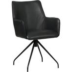 Leren draaibare eetkamerstoel Wave - Granada Black (zwart), Huis en Inrichting, Stoelen, Overige kleuren, Bohemian, Eigentijds, Industrieel, Modern, Scandinavisch